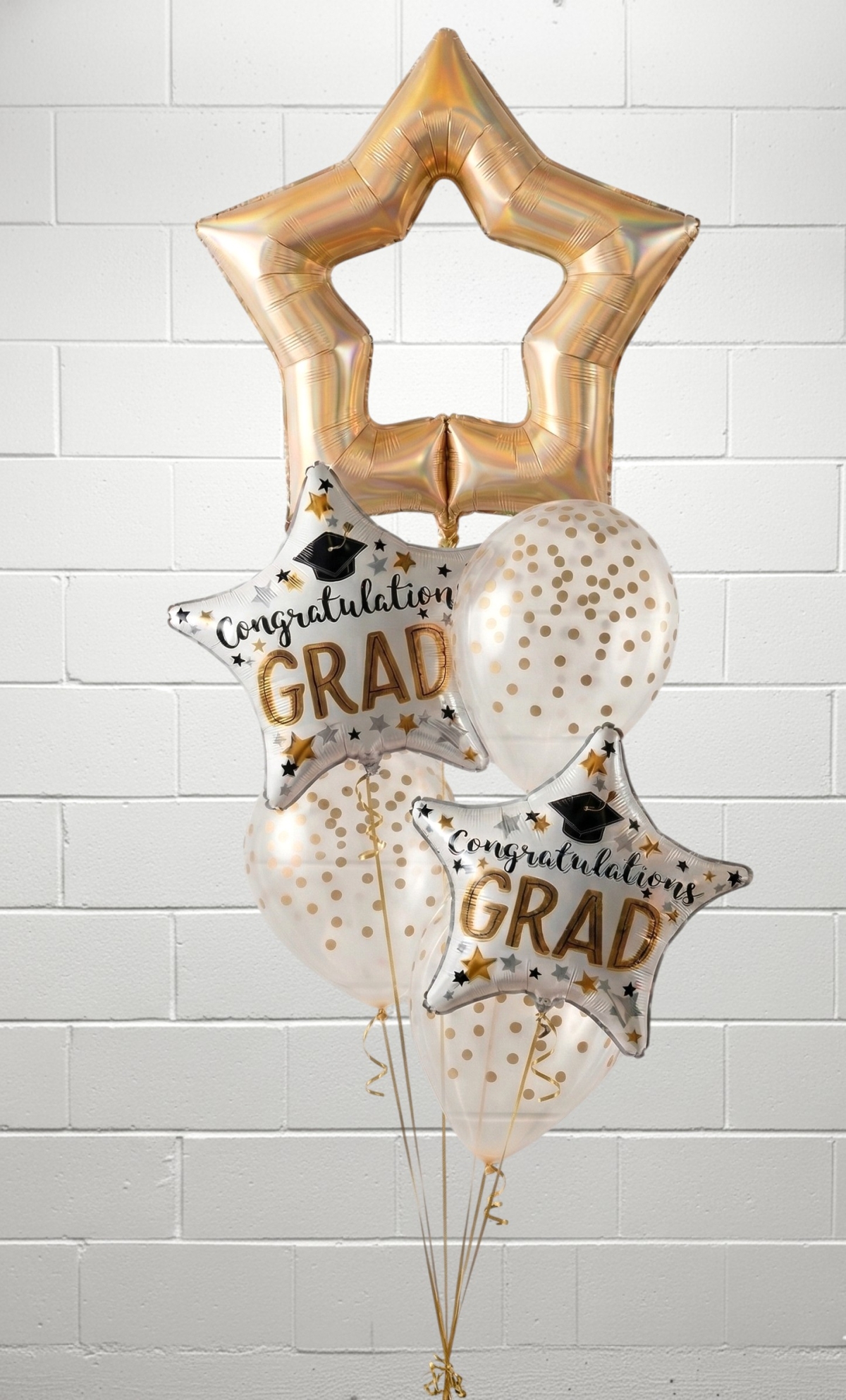 Glitter Gold Stars  balloon Bouquet