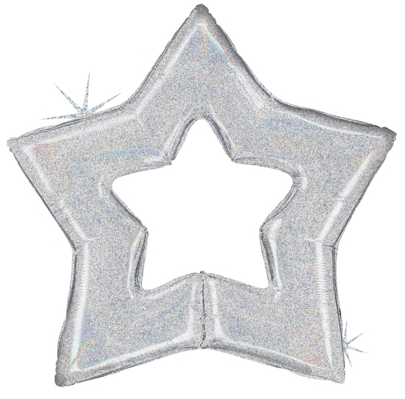 Glitter Silver Star SuperShape