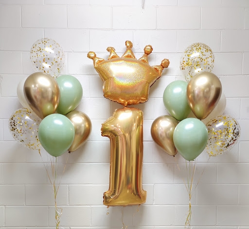Gold and Sage Pick and Age Balloon Bouquet 