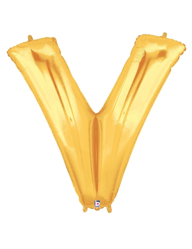 Gold Balloon Letter V