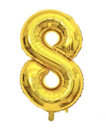 Gold Balloon Number 8