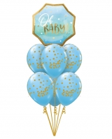 Gold & Blue Oh Baby Boy Confetti Bouquet