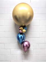 Gold Gender Reveal Chrome Balloon Bouquet