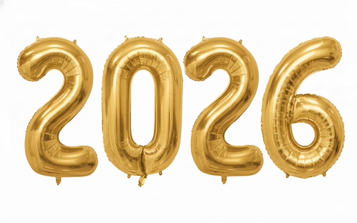 Gold Numbers 2026 Balloons