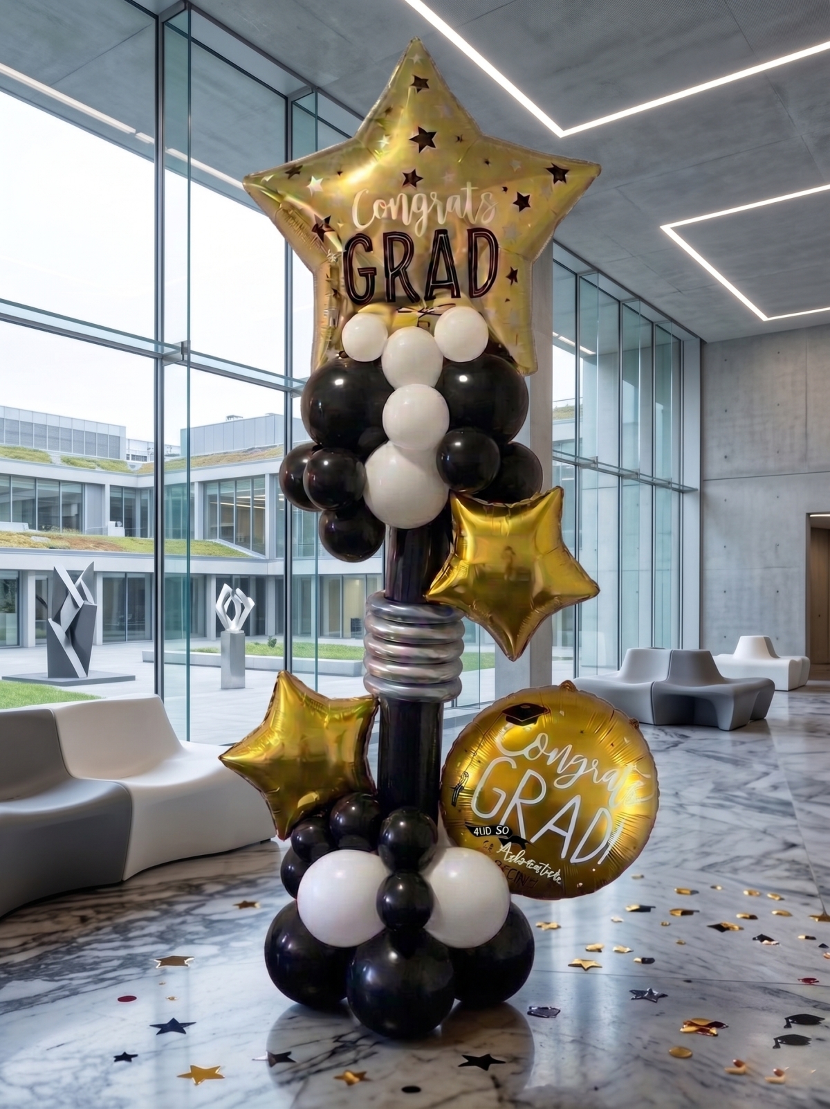 Congrats Grad Graduation Balloon Column INDOOR