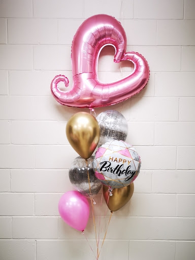 Graffiti Marble Heart Birthday Bouquet Pink