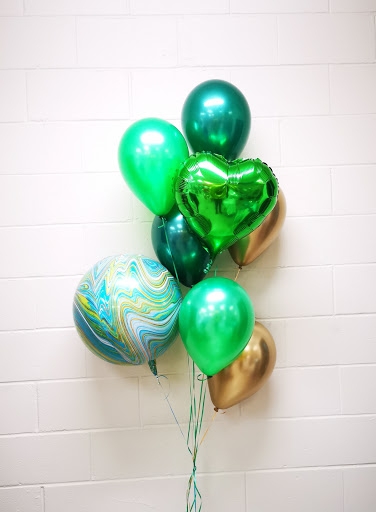 Green Marblez & Heart Balloon Bouquet 