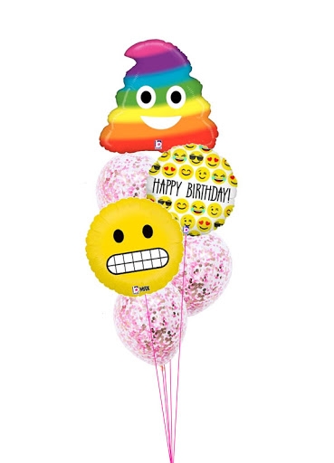 Grimace the Rainbow Poo Birthday Confetti Balloon Bouquet