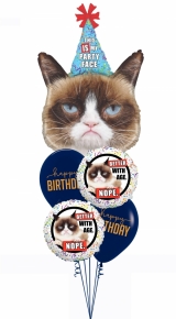 Grumpy Cat Happy birthday navy bouquet 