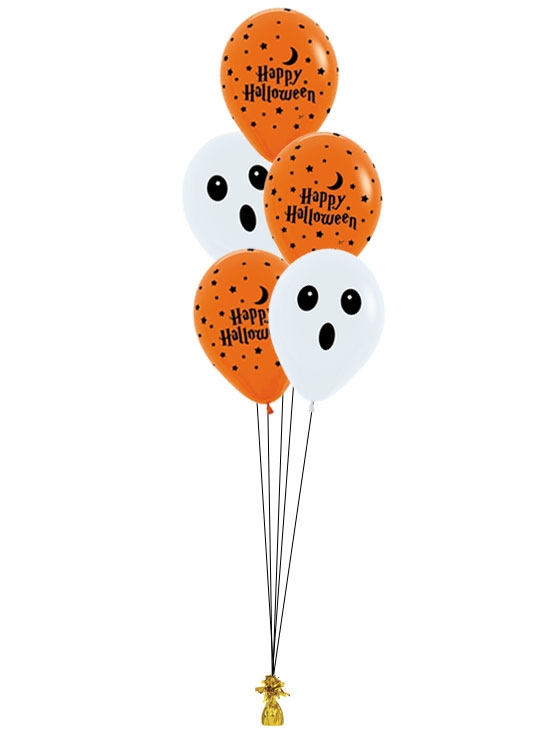 Ghostly Happy Halloween Latex Bouquet of 5
