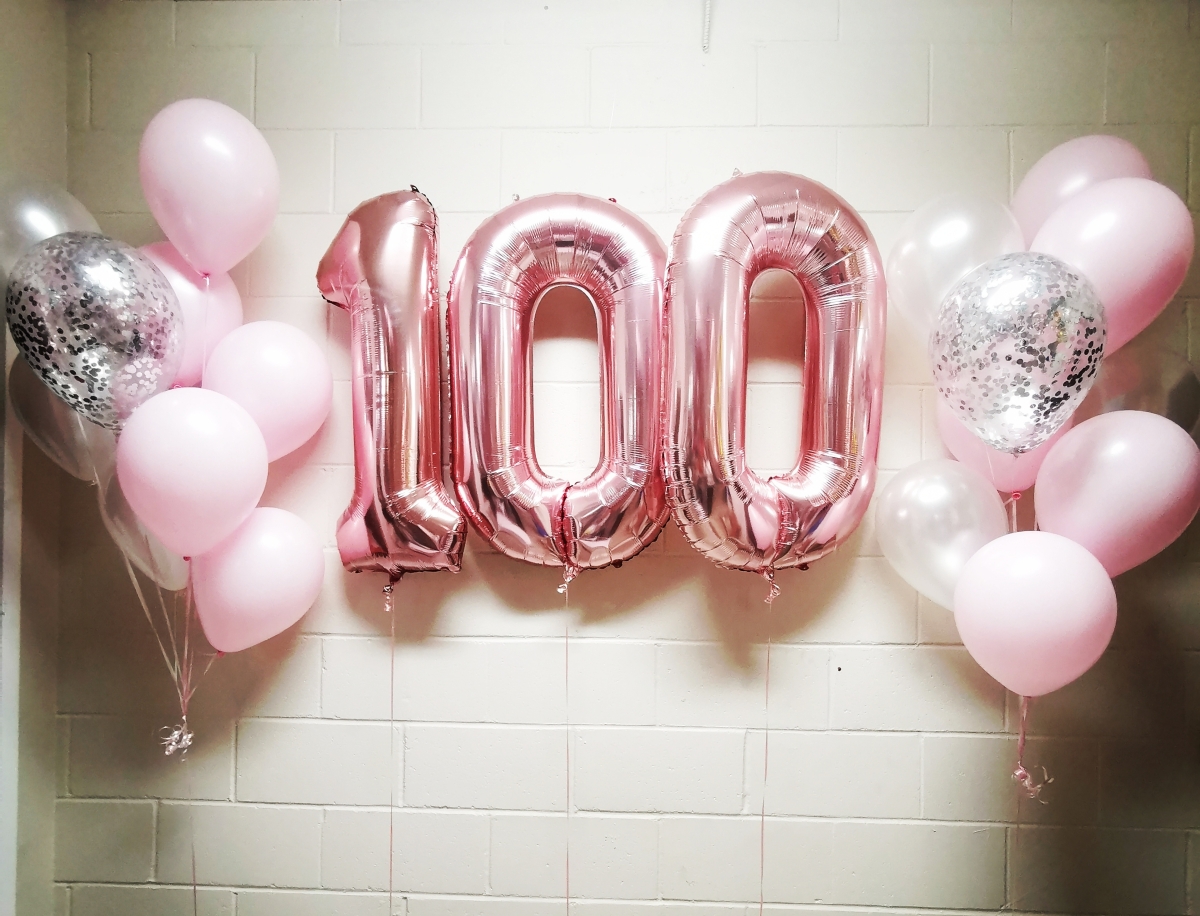 Happy 100 Days Set Pink or Blue Confetti Edition