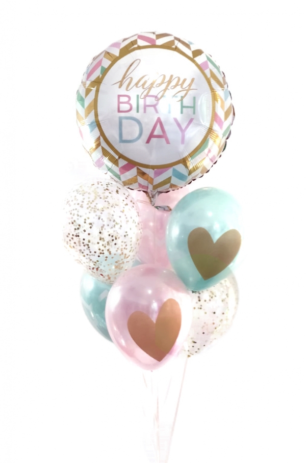 Happy Birthday Bouquet Pastel and Confetti