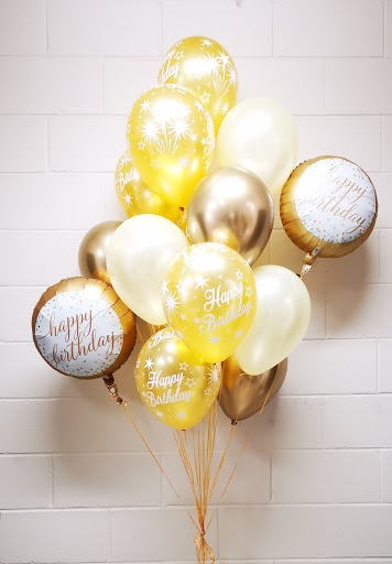 Happy Birthday Gold Supreme Bunch Balloon Bouquet