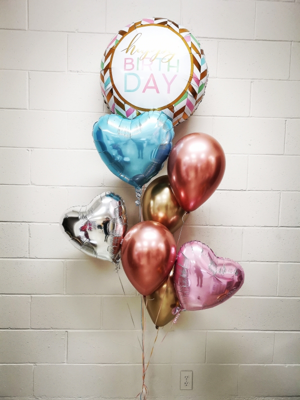 Happy Birthday and Love Bouquet with Chrome