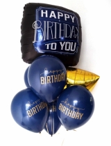 Happy Birthday Man navy and gold Bouquet