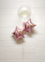 Happy Birthday Pastel Confetti With Rose Gold Stars Balloon Bouquet