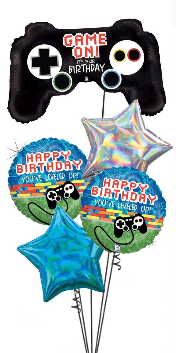 Happy Birthday Videogame Balloon Bouquet