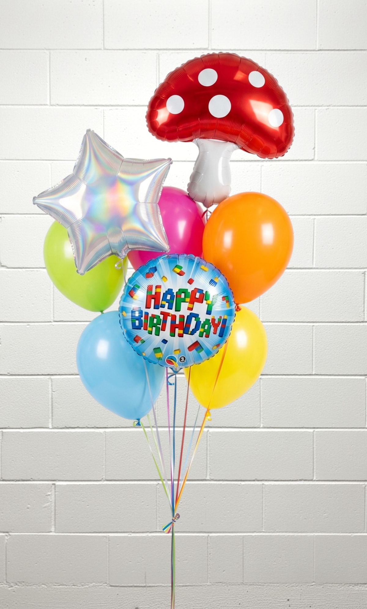 Happy Birthday Videogame Level Up Super Shroom Balloon Bouquet