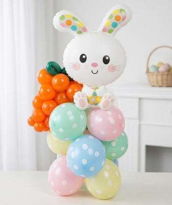 Happy Easter Bunny Carrot Sculpture Standup