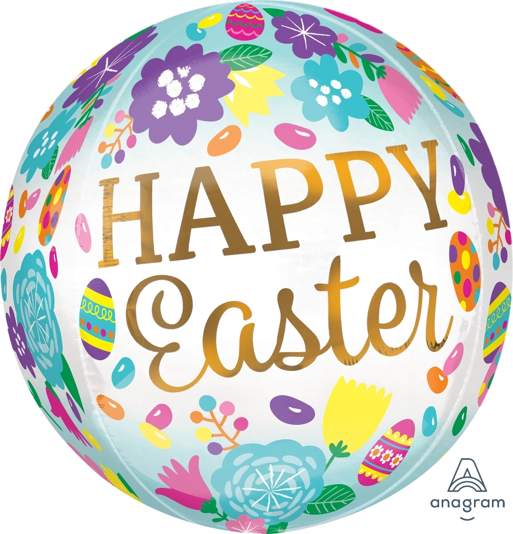 Happy Easter Eggs & Tulips - ORBZ bubble