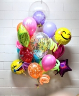 Happy Face Emoji Jewel Tone Birthday Bouquet