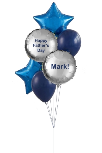 Happy Fathers Day Custom Name Balloon Bouquet