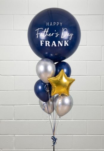 Happy Fathers Day Dad Custom Message and Name Balloon Bouquet