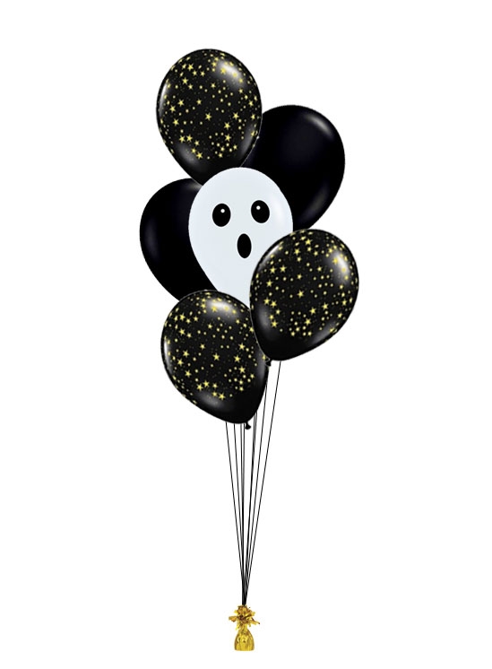 Ghost In The Night Latex Balloon Bouquet of 5