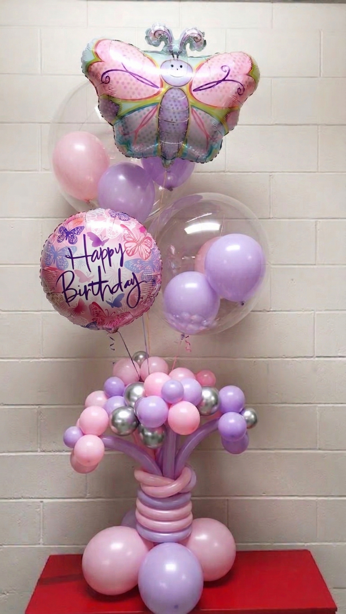 HBD Butterfly Twisted Floral Arrangement