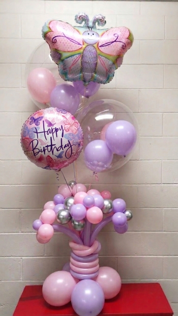 HBD Butterfly Twisted Floral Arrangement