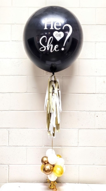 He Or She?  Gender Reveal Balloon and Tassel