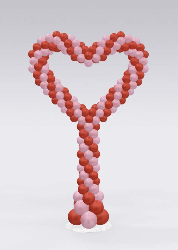 Heart Shape Column balloons vancouver JC Balloon Studio