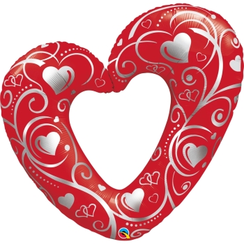 Hearts & Filigree Red Balloon