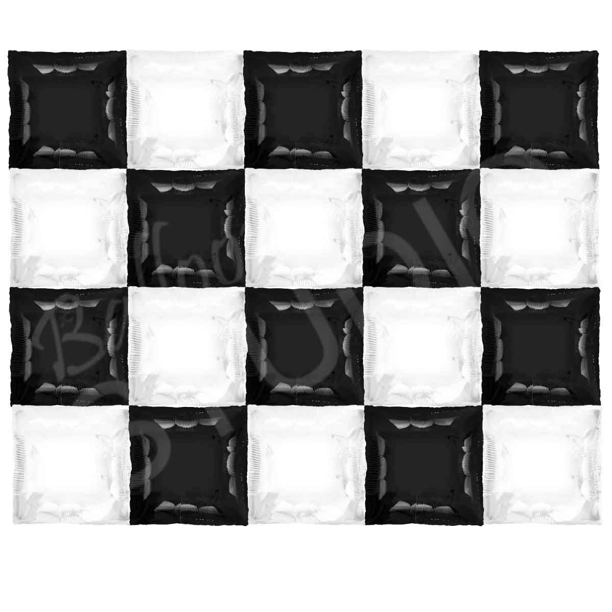 Helium Balloon Wall in Black and White Backdrop