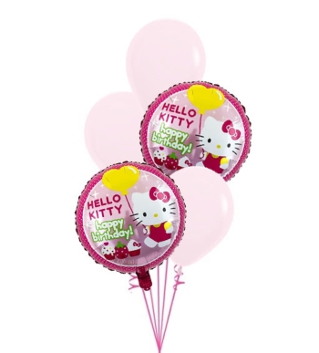 Cupcakes and Chic Hello Kitty Birthday Balloon Bouquet