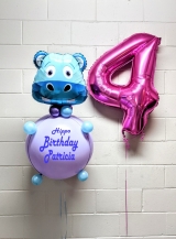 Hippo Birthday To You Custom Balloon	Pick An Age