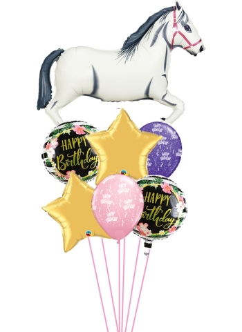 Horse White Birthday Bouquet 3