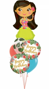 Hula Girl Tropical Happy Birthday Bouquet