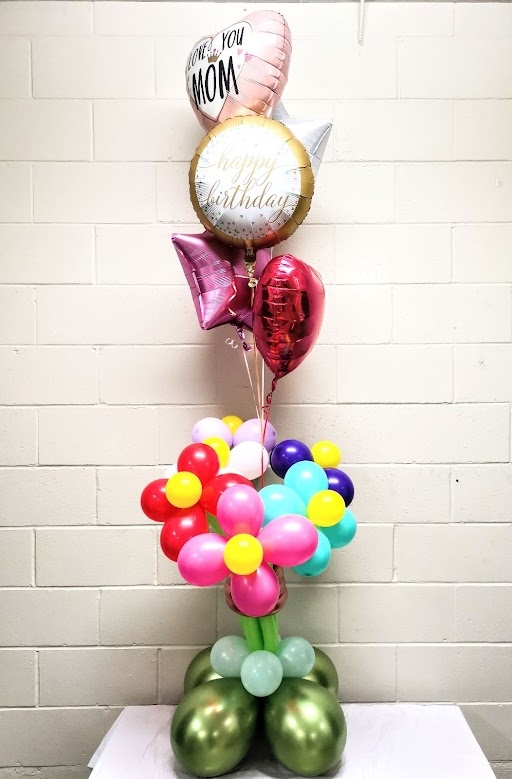 I Love You Happy Birthday Mom Floral Standup Arrangement