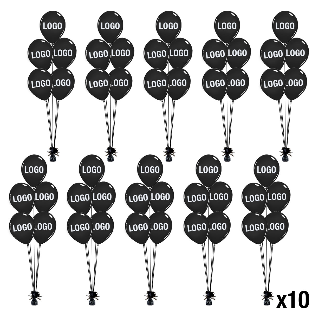INK Custom Printed Balloon Bouquet [Set of 10] Latex Balloon Trees of 5