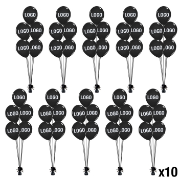 INK Custom Printed Balloon Bouquet [Set of 10] Latex Balloon Trees of 5