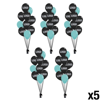 INK Custom Printed Balloon Bouquet [Set of 5] Latex Balloon Trees of 10