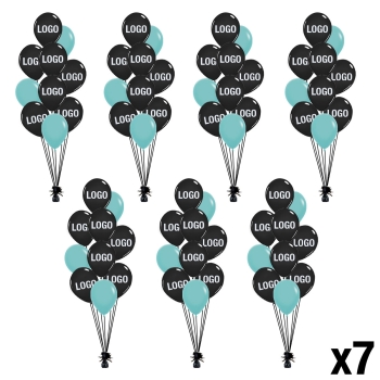 INK Custom Printed Balloon Bouquet [Set of 7] Latex Balloon Trees of 10