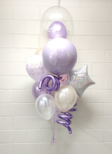 Iridescent Shimmering Lilac Birthday Balloon Bouquet 