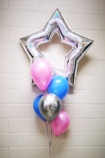 Iridescent Star Gender Reveal Decoration Balloon Bouquet 