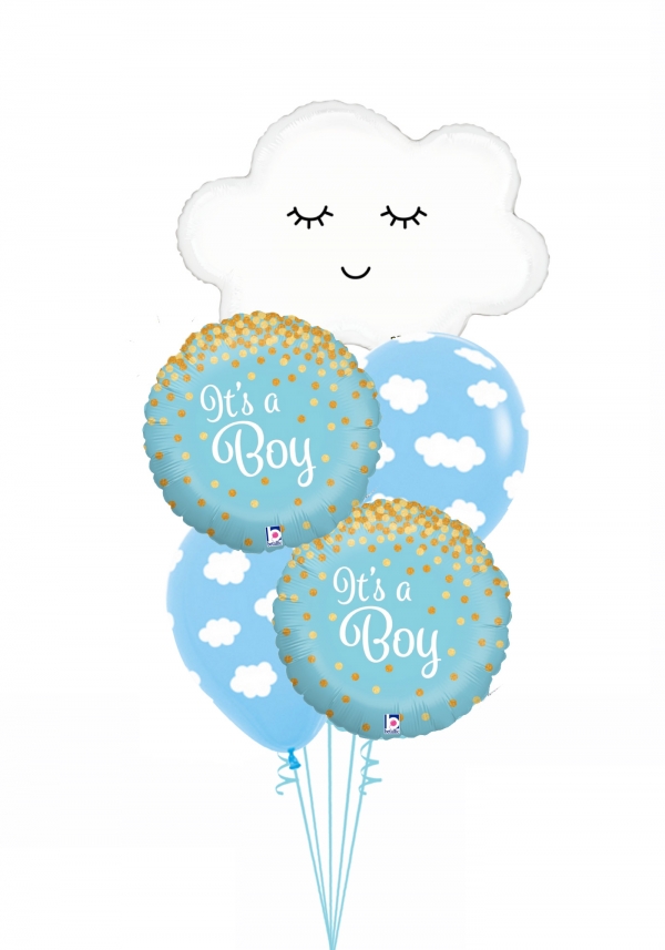 It's a boy clouds and confetti foil balloons