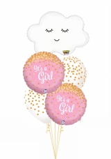 It's a girl cloud and confetti balloons bouquet