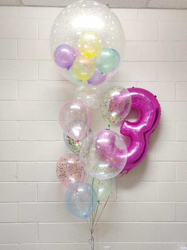 Jewel Pastel Star Pick An Age Birthday Confetti Balloon Bouquet