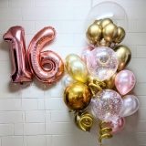 Jewel Pink & Champagne Birthday Balloon Pick An Age Set