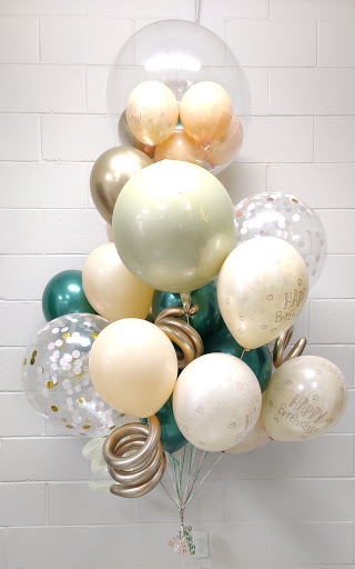 Jewel Sage Cream Jumbo Birthday Balloon Bouquet